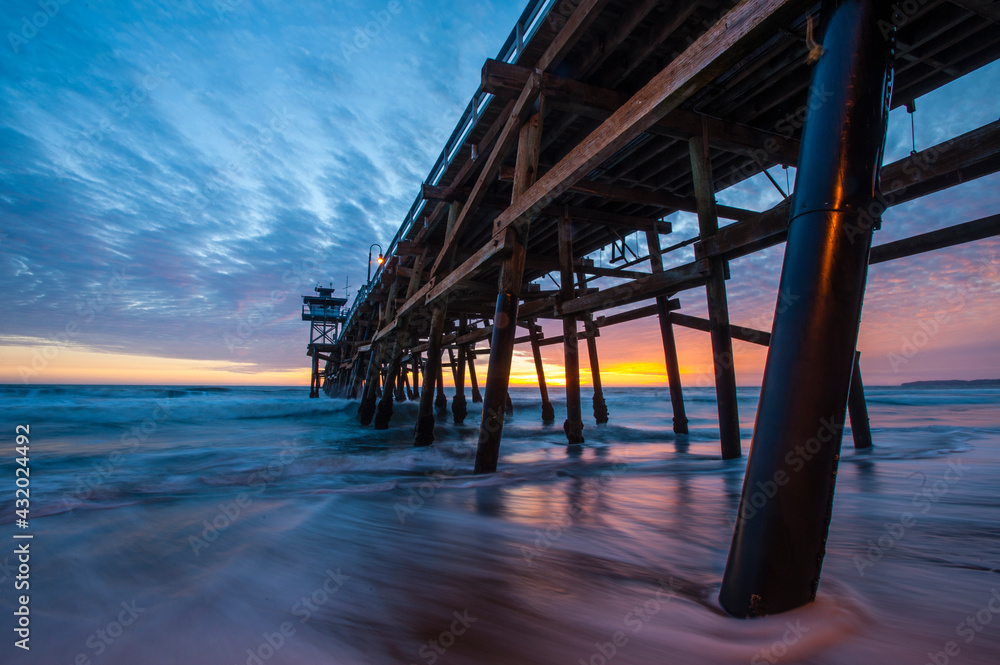 San Clemente Pier at sunset. San Clemente Pier at sunset.