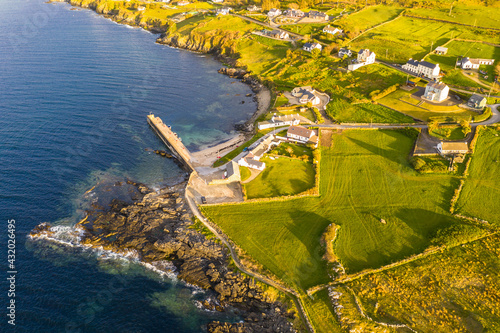 Aerial view of Portnoo harbour in County Donegal, Ireland photo