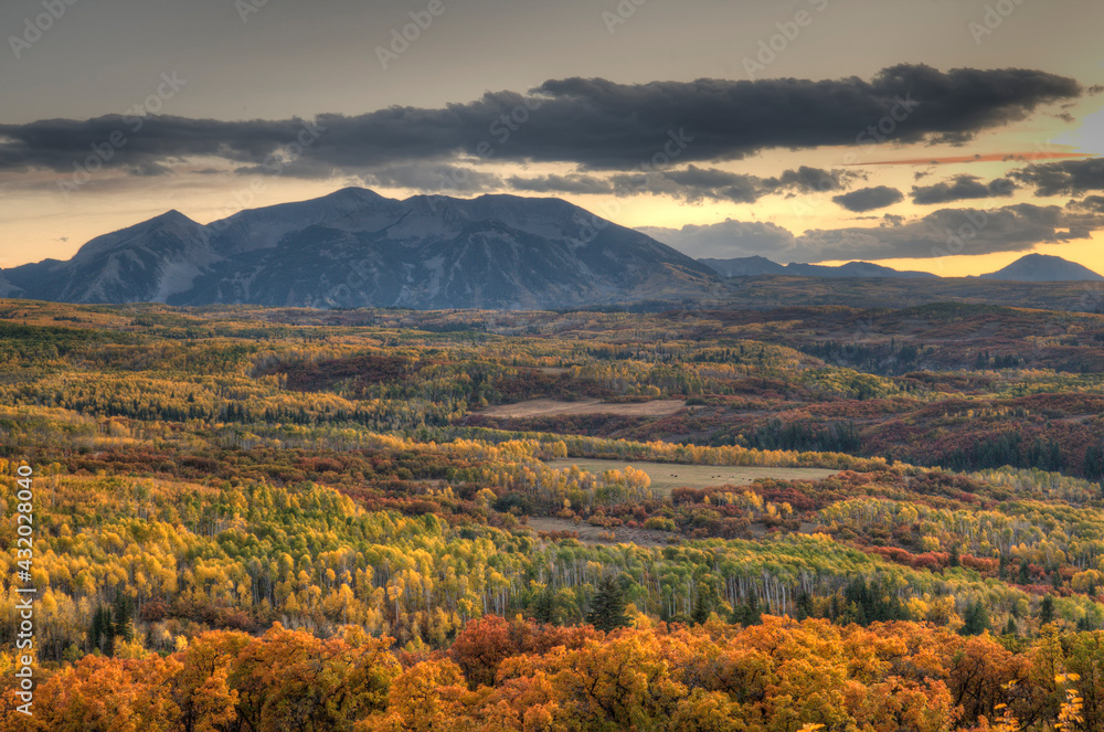 Kebler Pass at sunset near the town of Crested Butte in Southern Colorado Kebler Pass at sunset near the town of Crested Butte in Southern Colorado