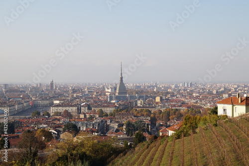 Italy, Turin: panoramic view of the city and the Alps 