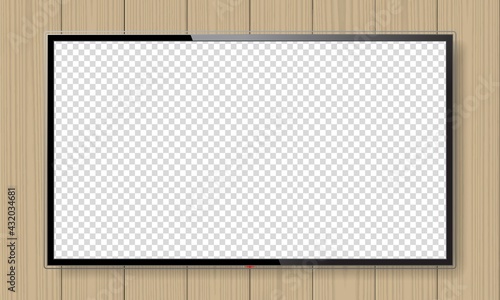 Realistic TV screen mock up isolated on white