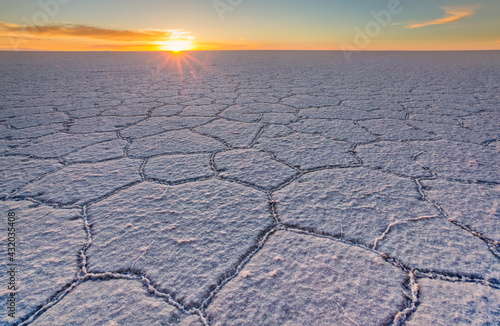 Salar de Uyuni is the largest salt flat in the world and is in South West Bolivia. photo