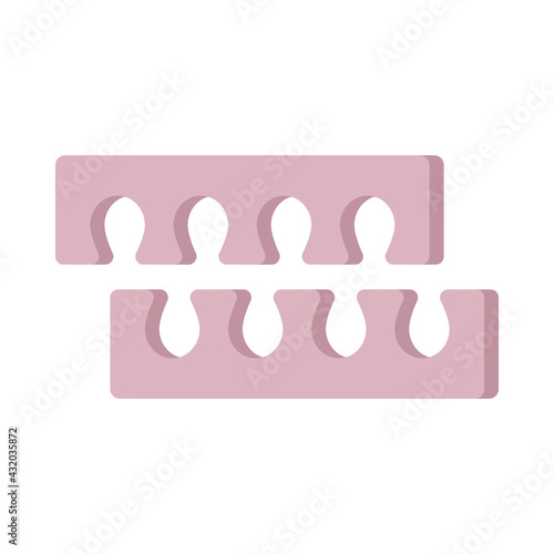 Toe separator for pedicure. Tool for the spa salon.