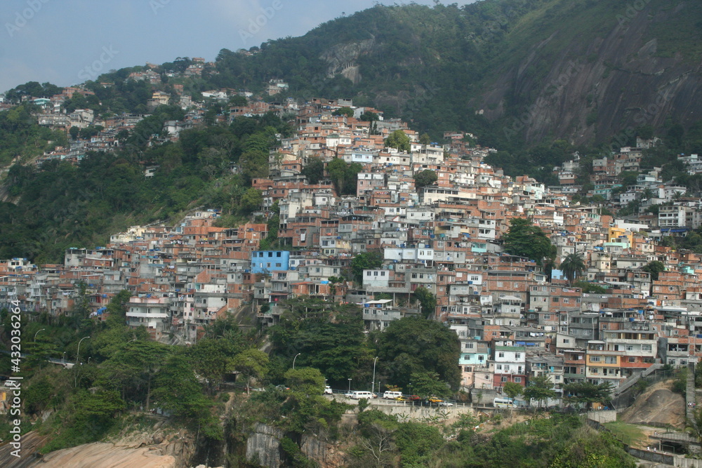 aerial view of favela in rio de janeiro