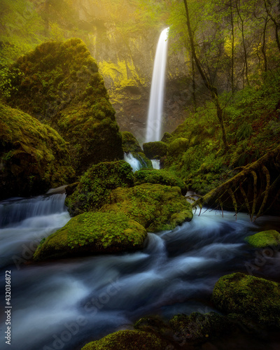 Elowah Falls after a heavy rain in Oregon's Columbia Gorge. photo