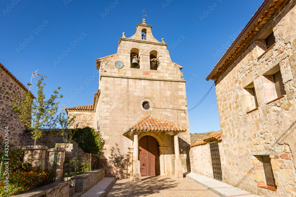 baroque church of Santa Maria Magdalena in Ciruelos del Pinar, province of Guadalajara, Castile La Mancha, Spain