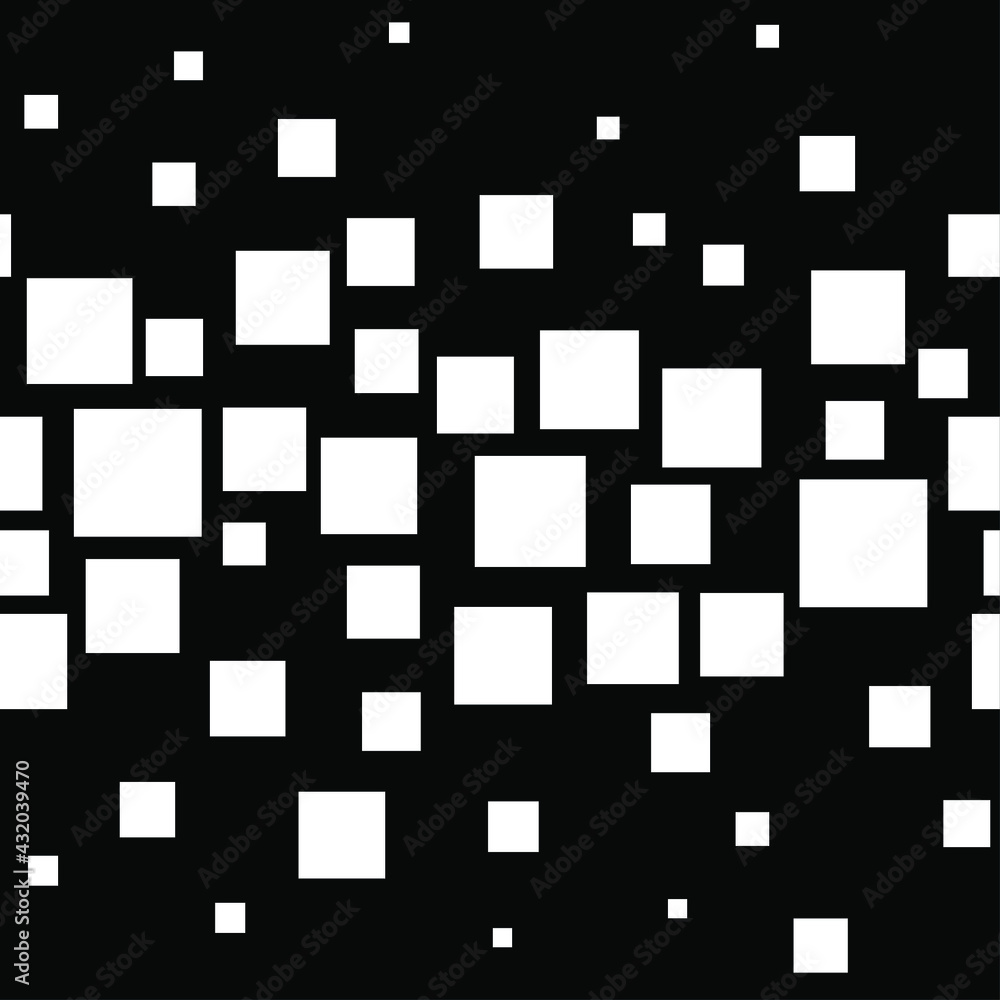Seamless pattern with chaotic square tile ornament. Abstract modern endless background. Vector illustration. Seamless pattern with chaotic square tile ornament. Abstract modern endless background. Vector illustration.