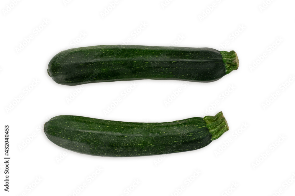 Zuchini isolated on white background. Fresh vegetables. Top view. Zuchini isolated on white background. Fresh vegetables. Top view.
