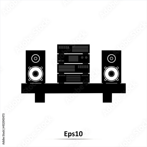 Audio sistem icon. Vector illustration. EPS10