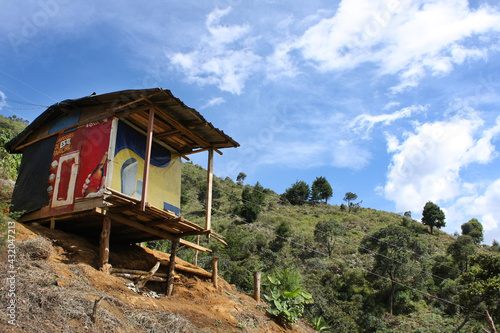 Slum house on the mountain hill - Medellin, Colombia