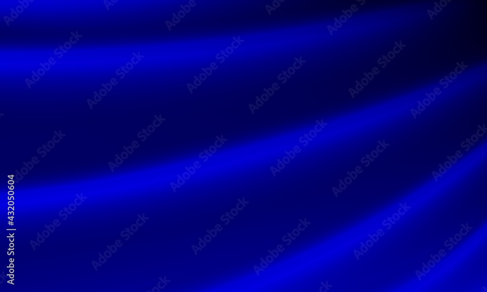 Fototapeta premium Luxury blue curtains. Smooth silk fabric texture. Vector illustration.