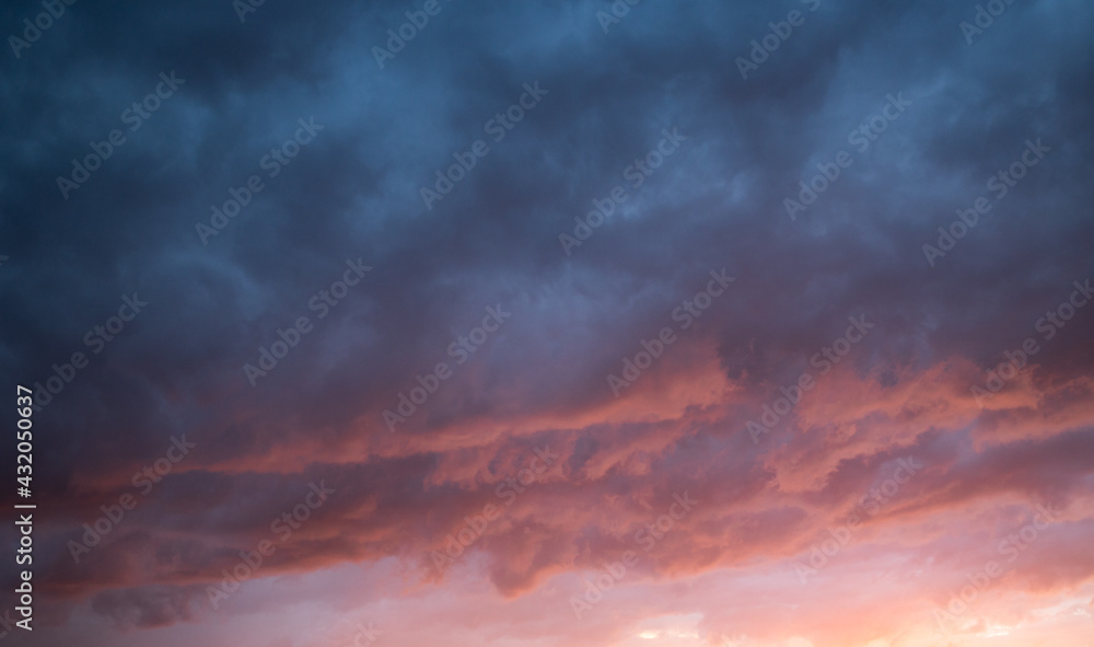 sunset sky background pink and blue