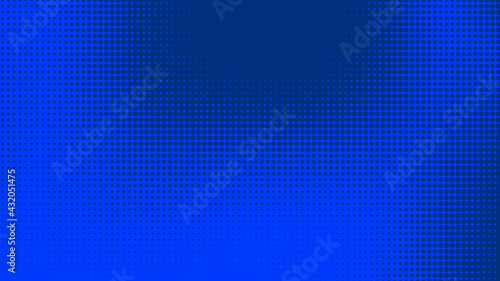 Dots halftone blue color pattern gradient texture with technology digital background. Dots pop art comics style with summer concept design. © Papapig