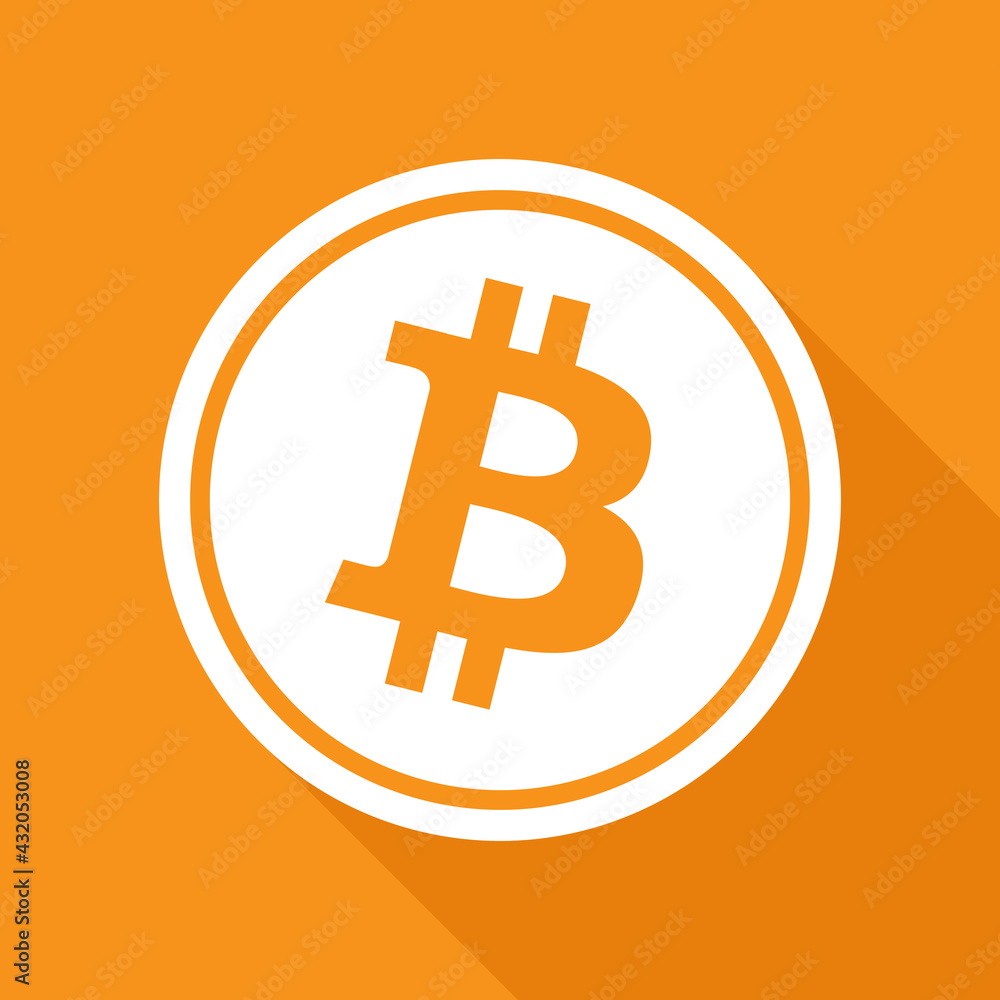 Bitcoin icon symbol flat design vector illustration Bitcoin icon symbol flat design vector illustration