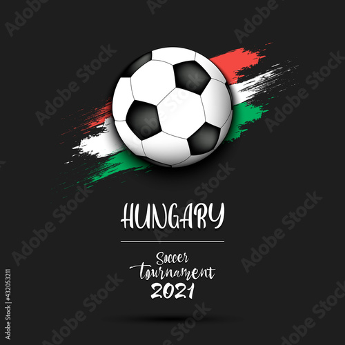 Soccer ball on the flag of Hungary