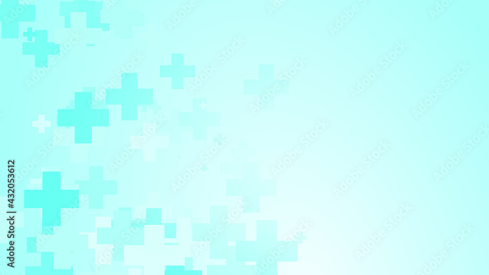 Abstract medical health blue cross pattern background.