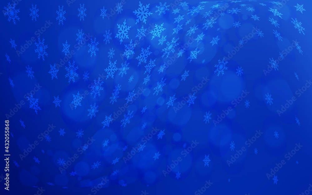 Fototapeta premium Light BLUE vector texture with colored snowflakes.