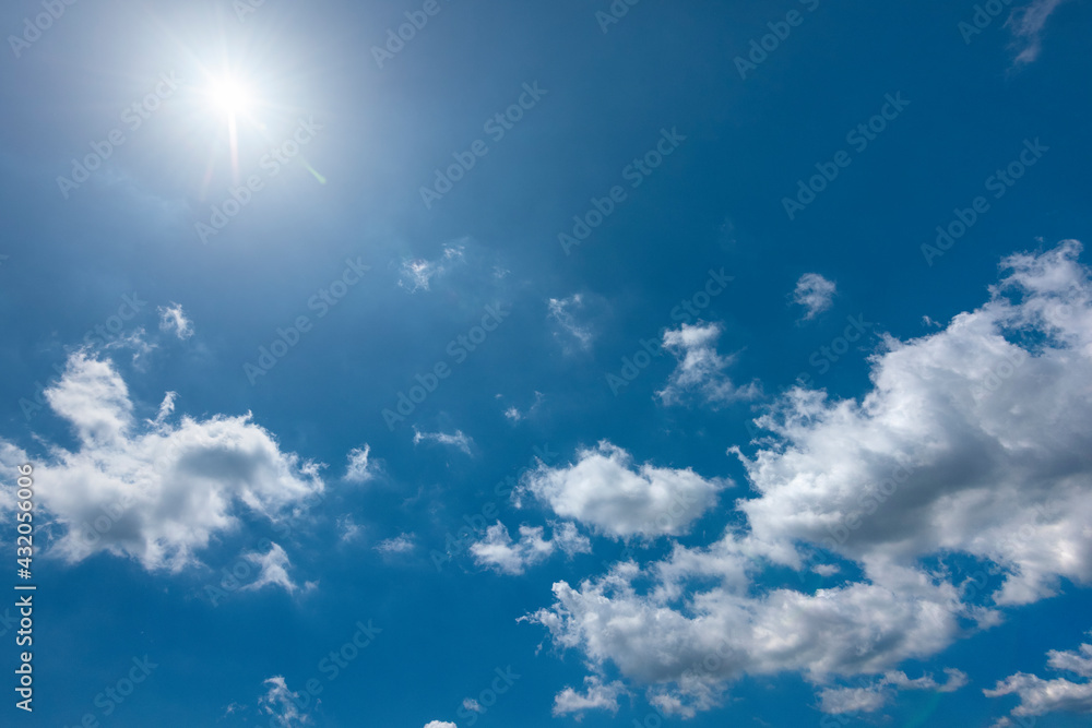 Blue sky and sun Blue sky and sun