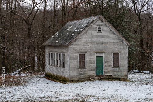 Abandoned Chestnut Grove School - One Room Schoolhouse in Winter - West Virginia
