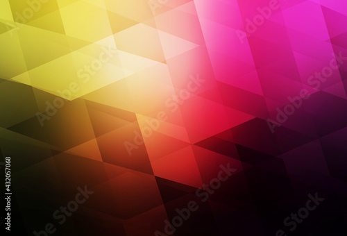 Dark Pink, Yellow vector backdrop with rhombus.
