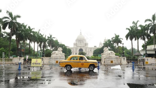 KOLKATA, INDIA - May 03, 2021: The Victoria Memorial House, In the memory of Queen Victoria. The Beautiful marble building built by Britishers in Kolkata.
