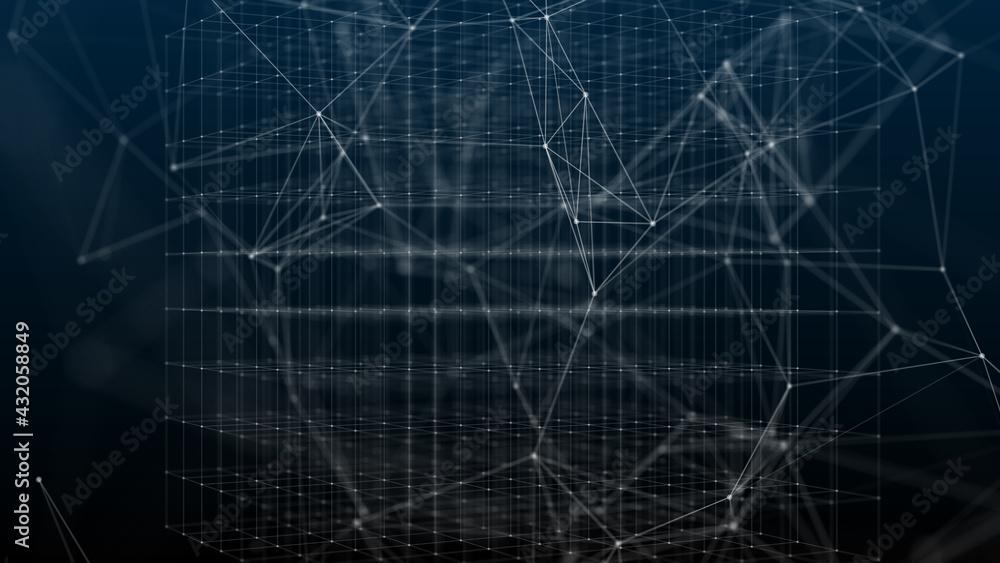 Obraz premium Big data network connection information technology Cloud computing - 3D Illustration Rendering