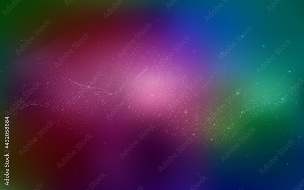 Obraz premium Dark Multicolor vector background with dots.
