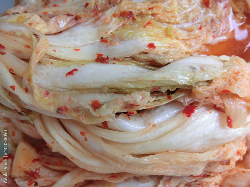 Fototapeta Naklejka Na Ścianę i Meble -  Korean cuisine. Spicy kimchi cabbage.