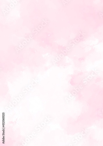 幻想的なピンクのふわふわ水彩テクスチャ背景 © いおるな