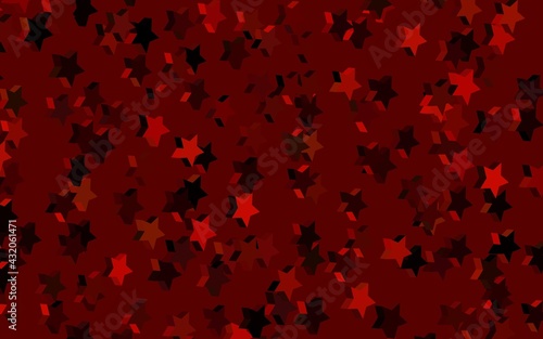 Dark Green, Red vector template with sky stars.