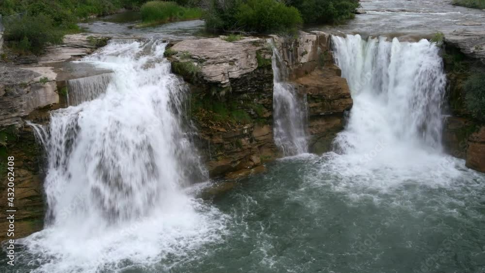 Lundbreck Falls in the Canadian Rockies, Canada, wide shot Lundbreck Falls in the Canadian Rockies, Canada, wide shot