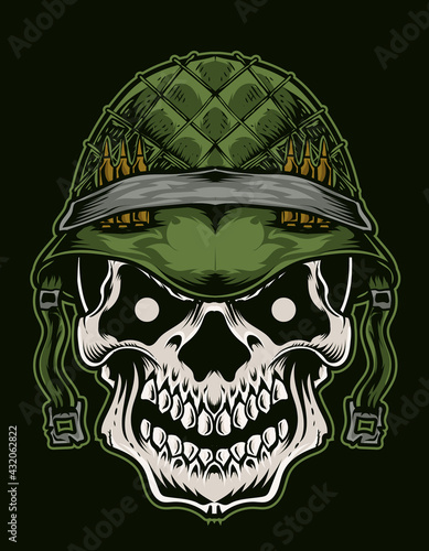 illustration vector skull troops head