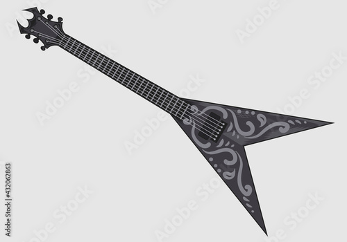illustration vector electric guitar on white background