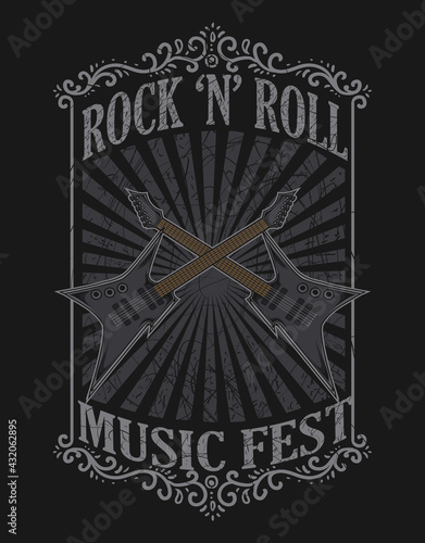 illustration vector rock n roll music fest poster