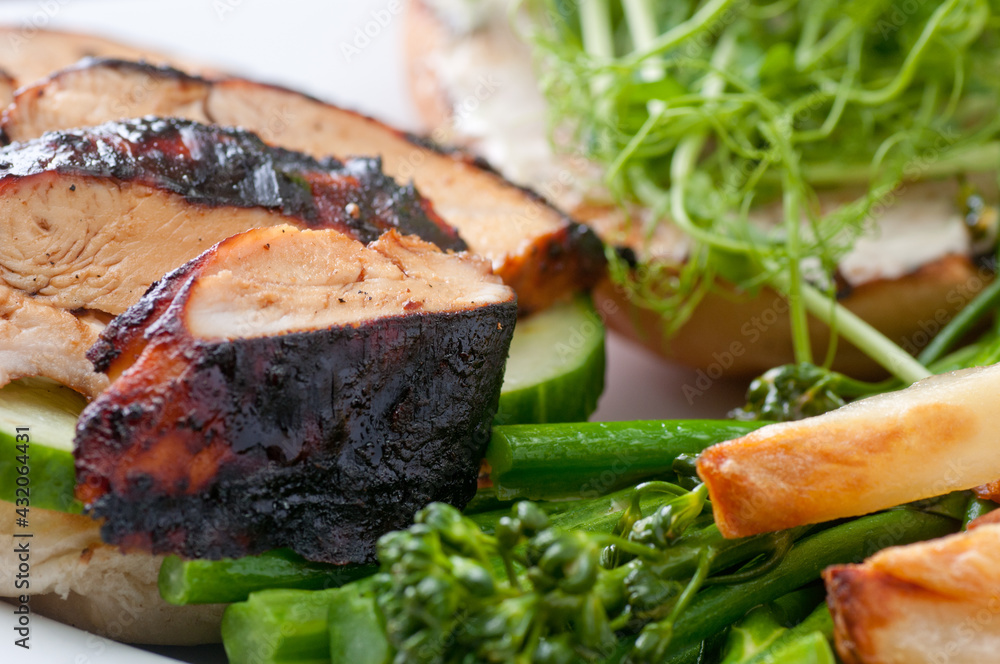 cherry glazed chicken breast sandwich Stock Photo Adobe Stock