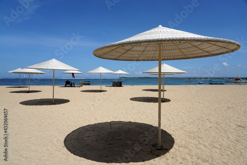 Rattan umbrella beach