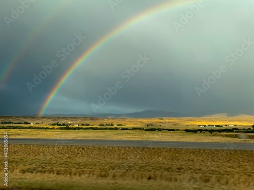 rainbow over fields