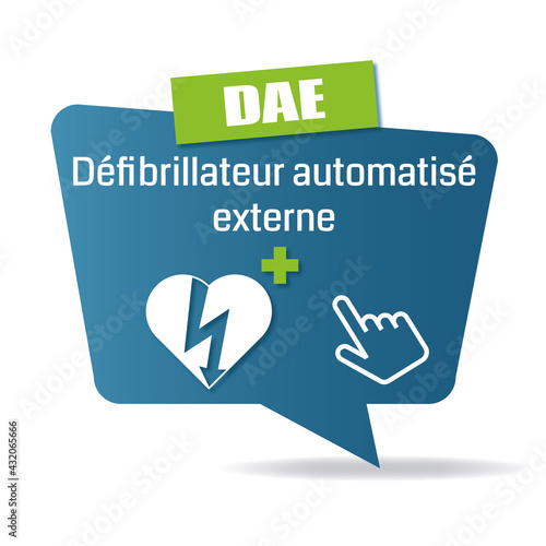 Logo défibrillateur automatisé externe.