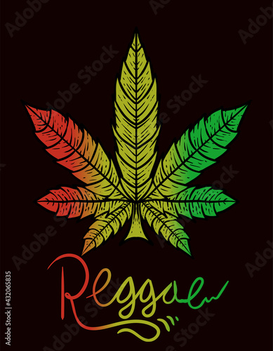 illustration vector ganja reggae logo