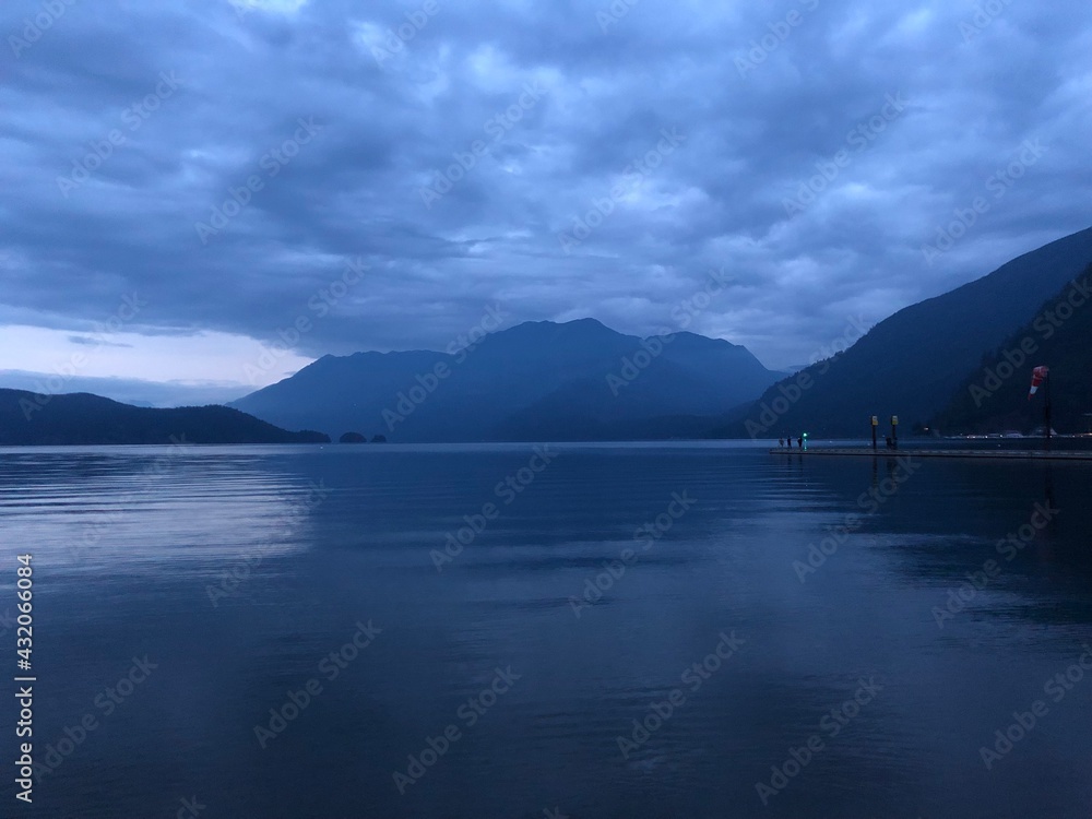 lake and mountains