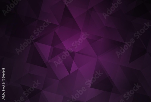 Dark Pink vector polygon abstract background.