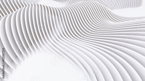 Abstract Curved Shapes. White Circular Background. © teerawit