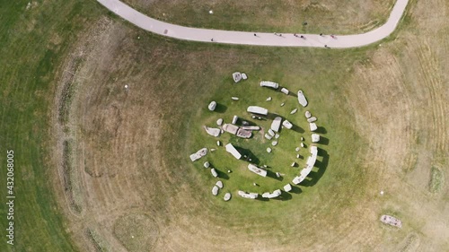 Rotating top down drone shot of Stonehenge UK photo