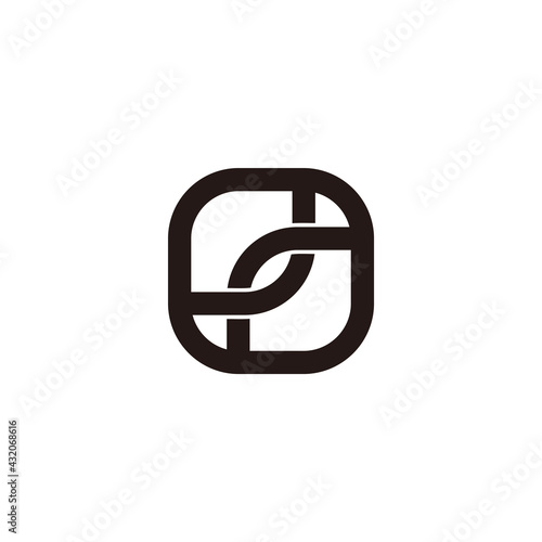 letter rl square linked wire logo vector