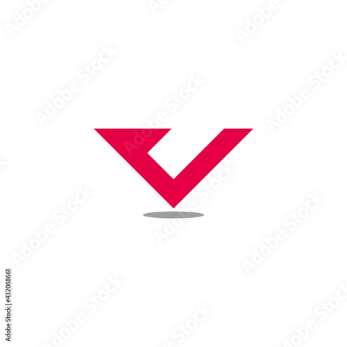 Free Download letter v simple geometric arrow up success symbol logo vector - GFXLoad