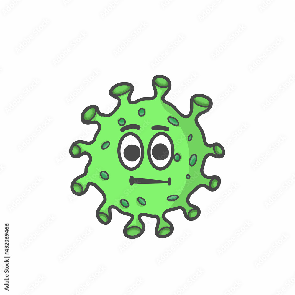 Cute Corona Virus Character Flat Cartoon Vector Template Design Illustration Cute Corona Virus Character Flat Cartoon Vector Template Design Illustration