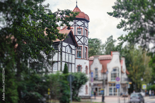 View of Svetlogorsk, former german Rauschen, coastal resort town, Svetlogorsky District, Kaliningrad Oblast, Russia, Baltic Sea coast, with scenery beyond the city and sea photo