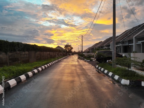 sunset in my village