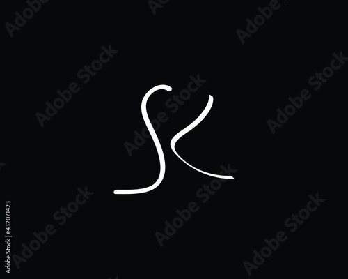creative letter SK logo design vector template