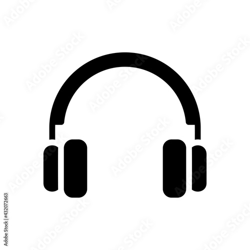 Headphone icon vector illustration in solid style about multimedia for any projects